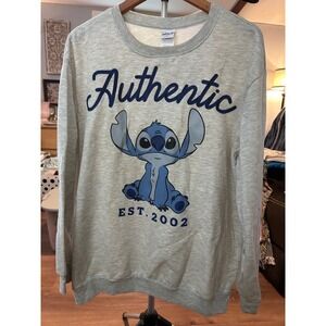 Disney Stitch Authentic Est‎ 2002 Gray Sweatshirt Pullover Women's Size 1X